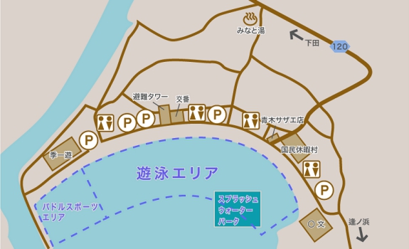 弓ヶ浜海水浴場のマップ