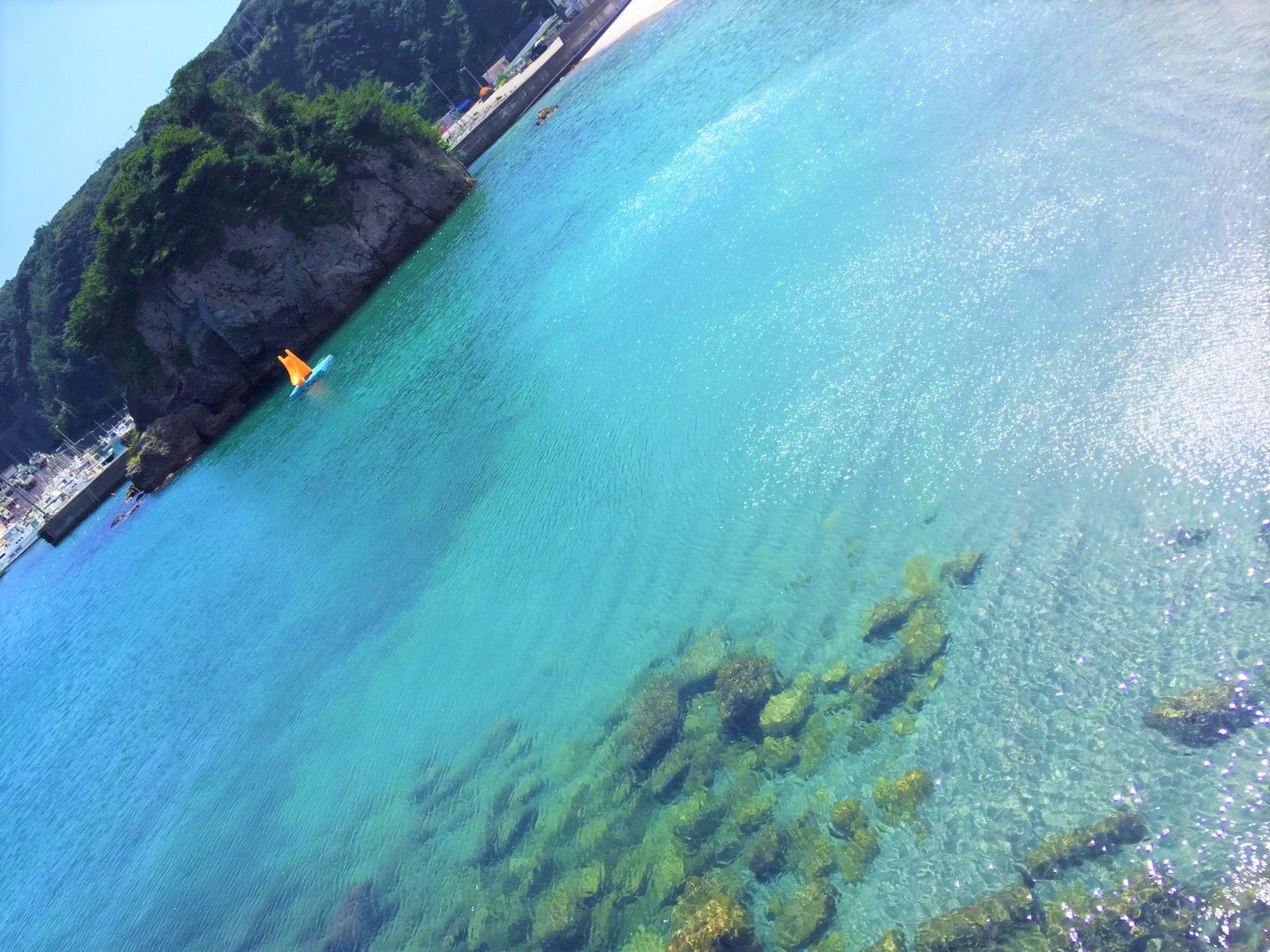 神津島の綺麗で透き通る海の画像